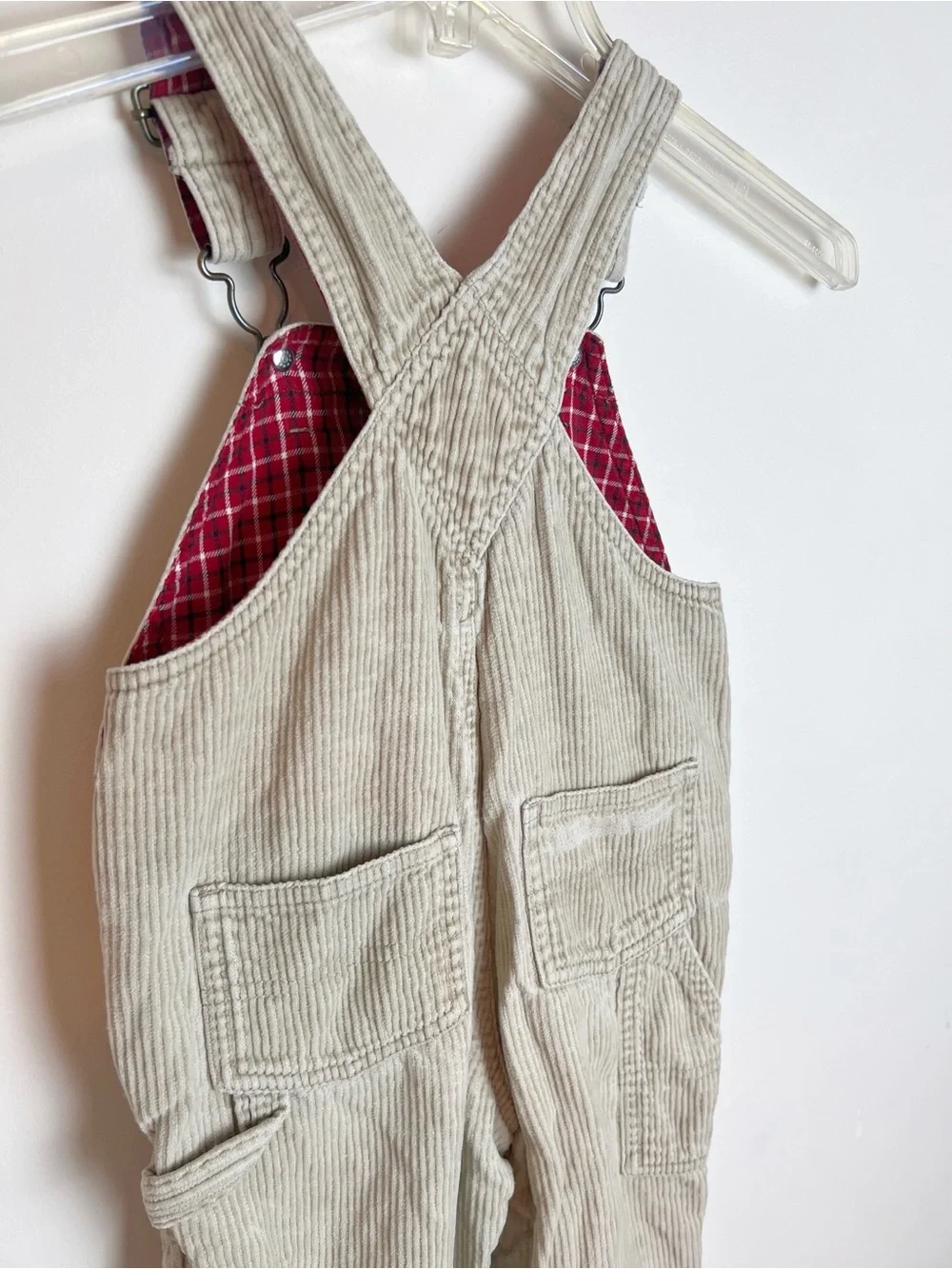 Vintage Old Navy Baby Boys Corduroy Overalls 18-24 Months Tan Snap